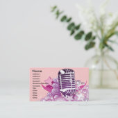 zangdiva vintage microfoon vector visitekaartje (Staand voorkant)