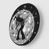 Zanger en danser Silhouette op Disco Ball Grote Klok (Hoek)
