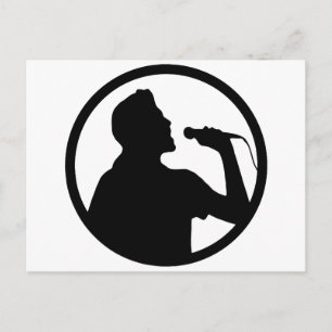 Zanger Icoon - Karaoke Logo Briefkaart