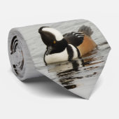 Zanger in de maak: Hooded Merganser Stropdas (Opgerold)