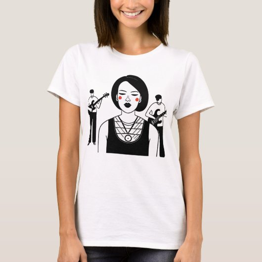 Zanger in een band T-shirt (Voorkant)