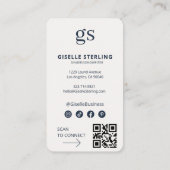 Zanger-Liedschrijver Foto QR Code Professioneel Visitekaartje (Achterkant)