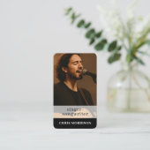 Zanger-Liedschrijver QR-code Foto Professioneel Visitekaartje (Staand voorkant)