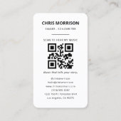 Zanger-Liedschrijver QR-code Foto Professioneel Visitekaartje (Achterkant)