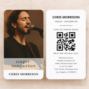 Zanger-Liedschrijver QR-code Foto Visitekaartje