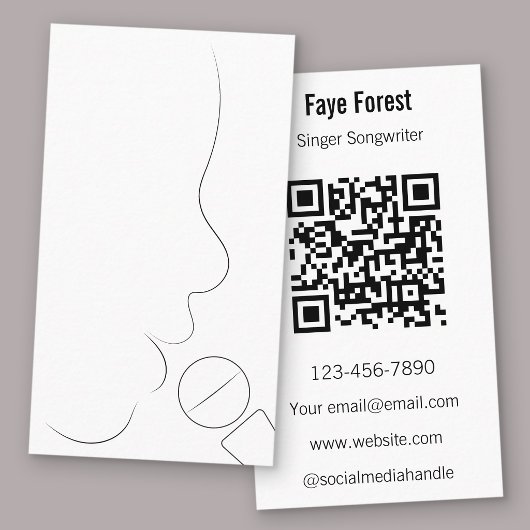 Zanger-Liedschrijver & Stemleraar QR-code Visitekaartje