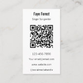 Zanger-Liedschrijver & Stemleraar QR-code Visitekaartje (Achterkant)