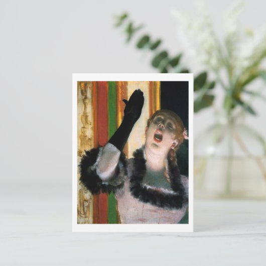 Zanger met een handschoen, Edgar Degas Briefkaart (Staand voorkant)