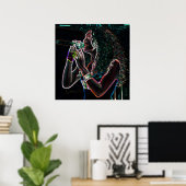 zanger microfoon muziek meisje poster (Thuiskantoor)