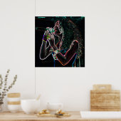 zanger microfoon muziek meisje poster (Keuken)