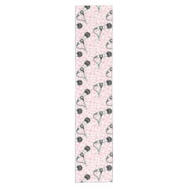 Zanger Microfoon Roze Harten, Muzikant Trouwen Korte Tafelloper