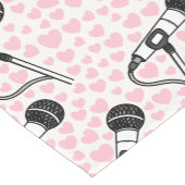 Zanger Microfoon Roze Harten, Muzikant Trouwen Korte Tafelloper (Hoek)