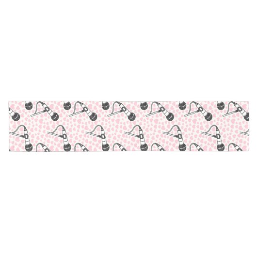 Zanger Microfoon Roze Harten, Muzikant Trouwen Korte Tafelloper (Horizontaal)