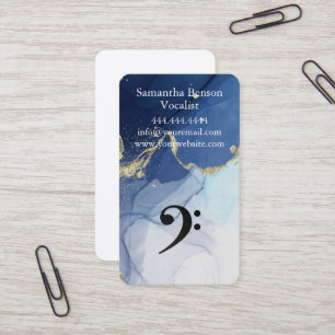 Zanger Musical Clef Logo Black White Visitekaartje