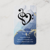 Zanger Musical Clef Logo Black White Visitekaartje (Voorkant)