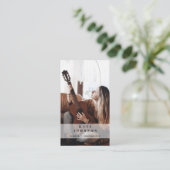 Zanger Muzikant Foto Aangepaste Sociale Media QR C Visitekaartje (Staand voorkant)