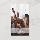 Zanger Muzikant Foto Aangepaste Sociale Media QR C Visitekaartje (Voorkant)