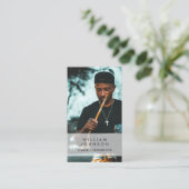 Zanger Muzikant Foto Drummer Social Media QR Code Visitekaartje (Staand voorkant)