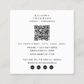 Zanger Muzikant Foto Gitarist QR Code Vierkante Visitekaartje (Achterkant)