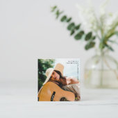 Zanger Muzikant Foto Gitarist QR Code Vierkante Visitekaartje (Staand voorkant)