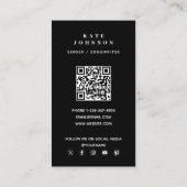 Zanger Muzikant Foto Moderne Musical Visitekaartje (Achterkant)