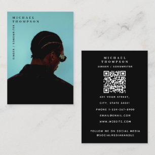 Zanger Muzikant Foto Performer Model QR Code Visitekaartje