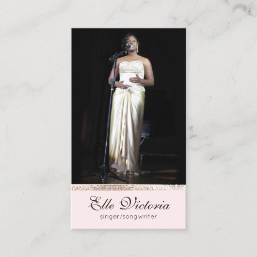 Zanger Muzikant Foto Visitekaartje (Voorkant)