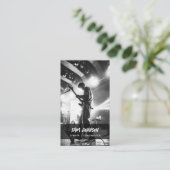 Zanger Muzikant Foto Zwart & Wit Grunge Muziek Visitekaartje (Staand voorkant)