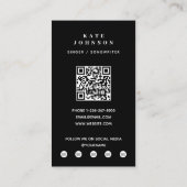 Zanger Muzikant Foto Zwart & Wit Modern Visitekaartje (Achterkant)