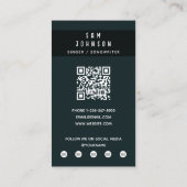 Zanger Muzikant Foto Zwart & Wit Moderne Muziek Visitekaartje (Achterkant)