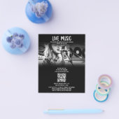 Zanger Muzikant Foto Zwart & Wit Promotie Flyer (Enkel)
