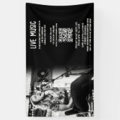 Zanger Muzikant Foto Zwart & Wit Promotie Spandoek (Verticaal)