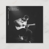 Zanger Muzikant Kunstenaar Foto Performer QR Code Vierkante Visitekaartje (Voorkant)