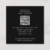 Zanger Muzikant Kunstenaar Foto Performer QR Code Vierkante Visitekaartje (Achterkant)
