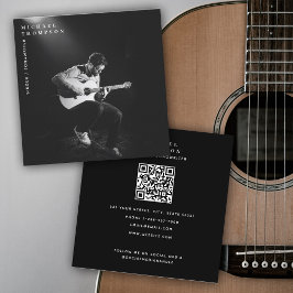Zanger Muzikant Kunstenaar Foto Performer QR Code Vierkante Visitekaartje