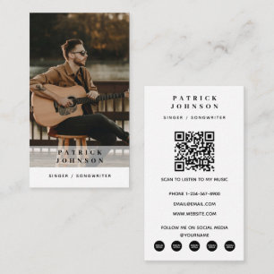 Zanger Muzikant Songwriter Foto Scan QR Code Visitekaartje