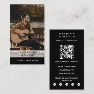 Zanger Muzikant Songwriter Foto Scan QR Code Visitekaartje