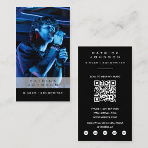 Zanger Muzikant Songwriter Muziek Foto QR Code Visitekaartje