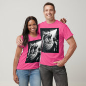 Zanger van de band Funny Cat Singing T-shirt (Unisex)