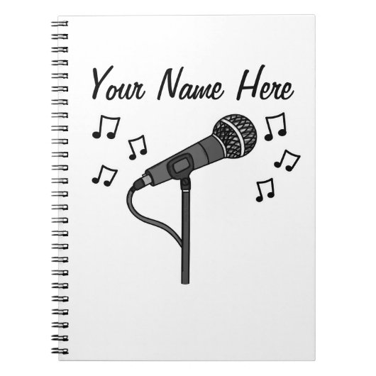 Zanger Vocalist Koor Muziek Docent Custom Notitieboek (Voorkant)