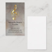 Zanger/zanger/musical Clef Logo Gold Music Visitekaartje (Voorkant / Achterkant)