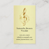 Zanger/zanger/musical Clef Logo Gold Music Visitekaartje (Voorkant)