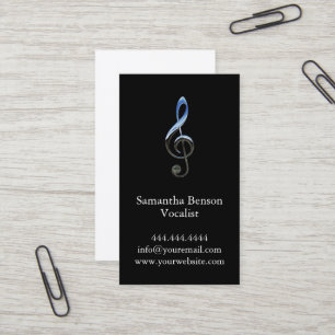 Zanger Zanger Muziek Sleutel Logo Visitekaartje