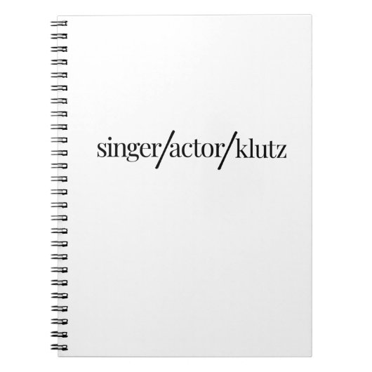 Zangeres Klutz Notitieboek (Voorkant)
