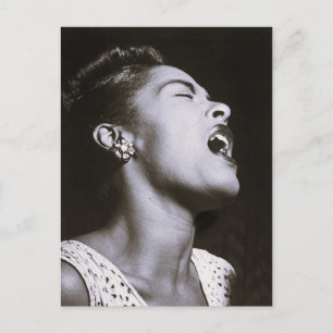 Zangeres van blues uit de jaren 40 in NYC Downbeat Briefkaart