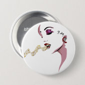 zangeres voor vreugde ronde button 7,6 cm (Voorkant /achterkant)