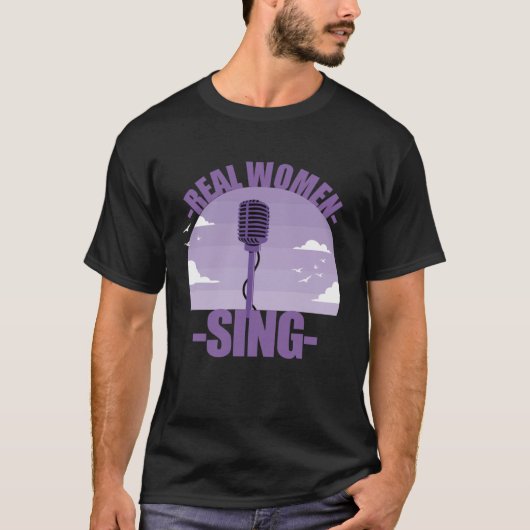 Zangeressen Meisjes Microfoon Zingen T-shirt (Voorkant)