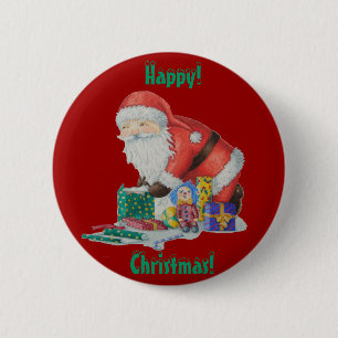 zangers inpakgiften en speelgoed voor kerstmis ronde button 5,7 cm