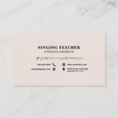 Zangleraar - Muziekblad Visitekaartje (Achterkant)