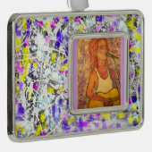 zangspleetverf verzilverd omlijst ornament (Rechts)